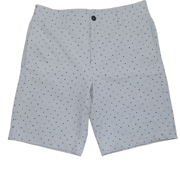 Under Armour Men's Golf Athletic Shorts Size 32 Gray Polka-dot Elastic Waistband - Picture 1 of 9